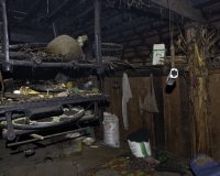 Interno di una Longhouse nel villaggio di Wan Nake vicino Kengtung Foto n. AOK7846