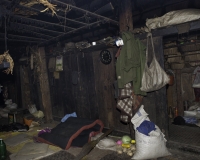 Interno di una Longhouse nel villaggio di Wan Nake vicino Kengtung Foto n. AOK7850