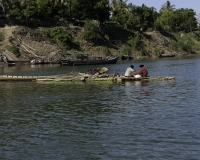 Zattera di bambu lungo il Fiume Lemro nel territorio Chin vicino Sittwe Foto n. AOK9056